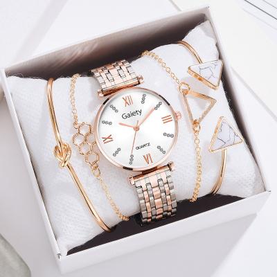 China Not specified 2022 wholesale custom LOGO fashion jewelry ladies classic quartz bracelets and watches set for women for sale