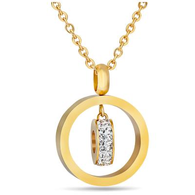 China New Luxury Hiphop 18K Gold Plated Stainless Steel Chain With Diamond Necklace Silver Jewelry For Party Gift for sale