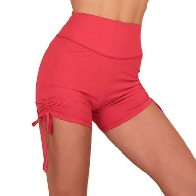 China New Antibacterial Bare Drawstring Sports Shorts High Elastic Waist High Elastic Butt Fitness Yoga Short Quick Drying Shorts Crack! crack! for women for sale