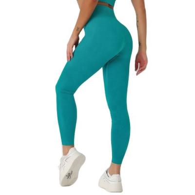 China Fitness Breathable Seamless Solid Breathable Quick Dry Pants Butts High Waist Running Gym Gaiters Lifting Women Workout for sale