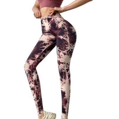 China 2022 QUICK DRY hot sale link dyed high crunch fitness pants seamless hip yoga pants workout waist gym butt gaiters women lifting! crack! for sale