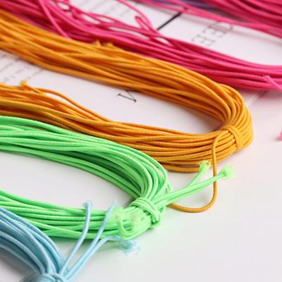 China Viable Colorful Round Polyester Elastic Tie Up 1Mm 1.5Mm 2Mm 2.5Mm Braided Ropes Webbing Elastic Band 10Mm for sale