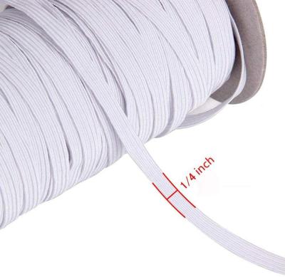 China Wholesale Factory Elastic 1/4 Inch 3/5/6/8/10/12mm White And Black Strap Elastic Bands For FaceMask for sale