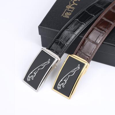 China Crocodile Crocodile Belt Men's Business Leisure Belt Automatic Buckle Leather Belt for sale