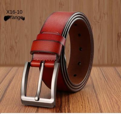 China Cowhide Best Sell Beige Color Fluorescent Green Color Champagne Color Genuine Leather Belts for sale