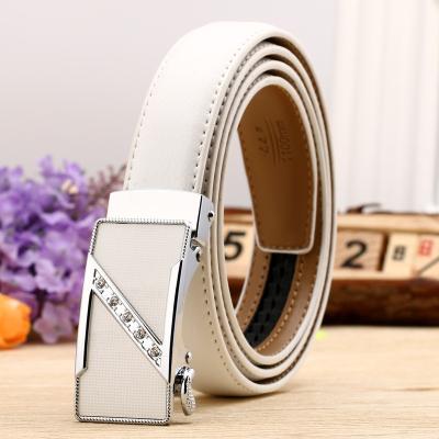 China Cowhide Ladies Leather Belt Double Sided Cowhide Automatic Belt Buckle for sale