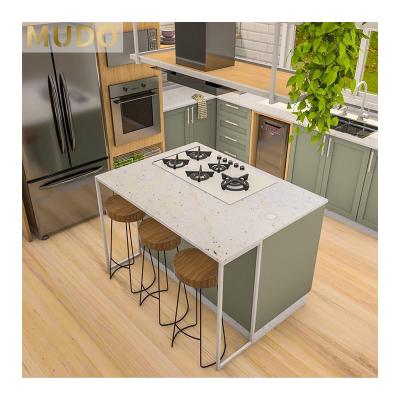 China With Open Shelves Brand New Cherry Customized Resin Foshan Kitchen Cabinets for sale