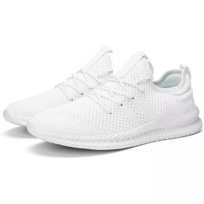 China Custom Wholesale White Knitted Knitted Casual Shoes China Factory Anti-Smell Lightweight Uppers Mens Sports Shoes For Men for sale