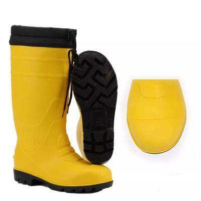 China Cheap Wholesale Custom Hot Sales Unisex Sweat-absorbent Men Waterproof PVC Safety Running Rain Boots Sticks Boots For Men Winter Cold To Keep Warm for sale