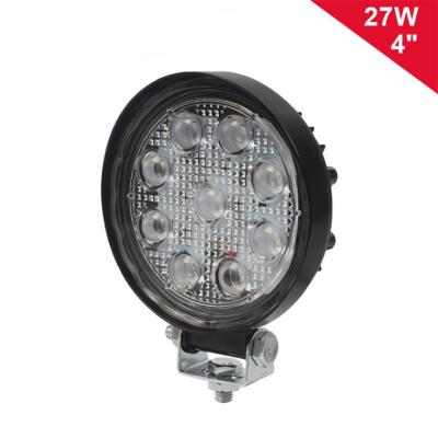 China New Tractor Ip68 Auto Headlights Car Round Off Road Outdoor Vehicle Led Auto Headlight 12v 27w Led Work Lights Universal for sale