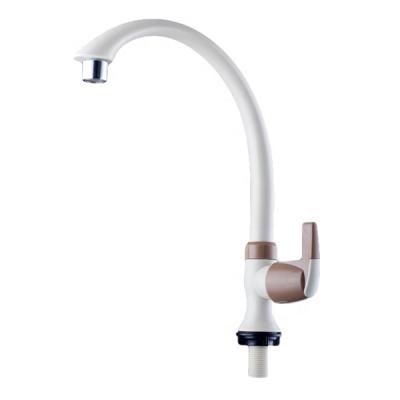 China Modern Simple Swan Neck ABS Plastic Long Handle Kitchen Sink Water Faucet Faucet For Cold Water for sale