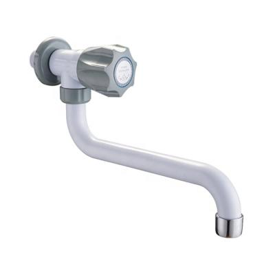 China Taps Plastic ABS Plastic Metered Hole Kitchen Sink Faucet Center Basin Faucet With Swivel Leaning Tube Spout for sale