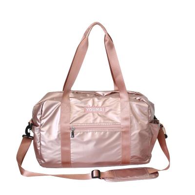 China New Trendy Style Fashion Sports Yellow Silver Pink Black Couples Bags Large Capacity Storage Fitness Duffel Bag Yellow Travel Bag for sale