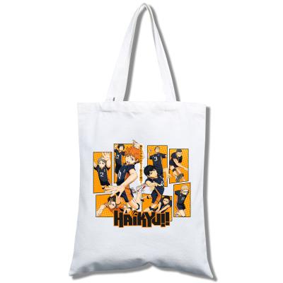 China Durable High Capacity Cartoon Printing Casual Portable Canvas Tote Bag For Sale for sale