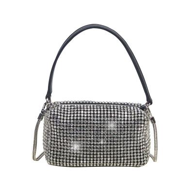 China Silver Ladies Diamond Fashion Luxury Handbags Bag Fashion Precious Clutch Round for sale