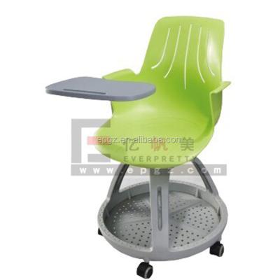 China New Design Hot Sale Foldable Plastic Student Durable Mobile Notepad Chair With Notepad For Student for sale