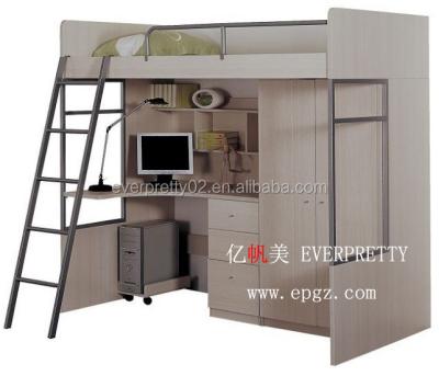 China Modern Dorm Furniture Steel Bunk Bed With Desk And Wardrobe For Sale for sale