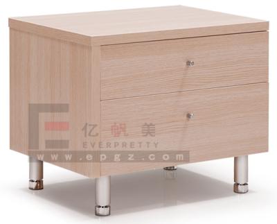 China Two Drawer Nightstand Wooden Staff Room Furniture Two Drawer Nightstand For Adult Bed With Metal Legs for sale