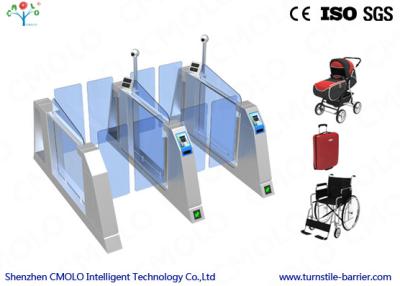 China High Speed Gate Glass Turnstile Security Systems For Luggage / Handcart Entry for sale