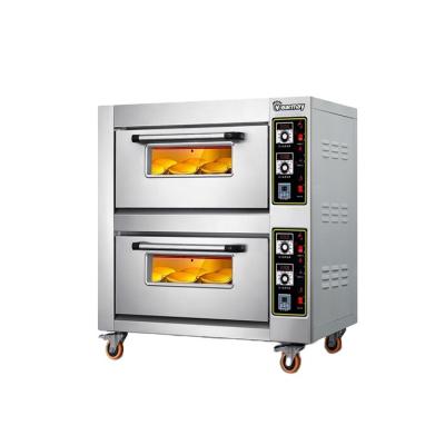 China Bread Bakery Machine Commercial 2 Platform 2 Tray Electric Bakery Oven Machine Temperature Controller Baking Oven Industrial Electric for sale