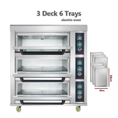 China CE Ultra Good Deck Hotel Triple Deck High Temperature Electric Bread Oven for sale