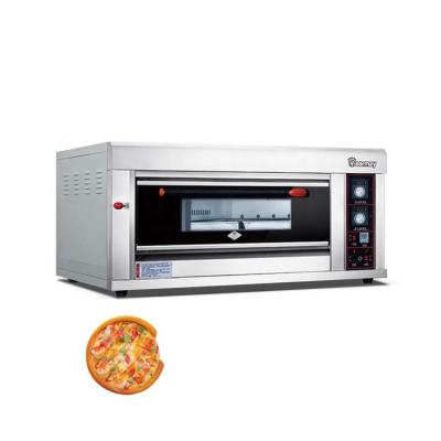 China 2020 New Style Outdoor Bakery Equipment 220V 1 Deck 2 Tray Gas Pizza Deck Oven for sale