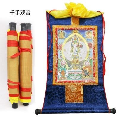 China Traditional Tibetan Buddha Style Thousand-hand Bodhisattva Thangka for sale