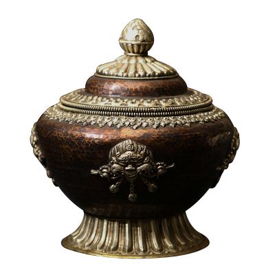 China Tibetan Handicraft Nepal Handmade Bronze Pot, Zanba Box, Tibetan Ornament for sale