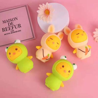 China New Eco-friendly Cute Creative Cartoon Frog White Mini Toy Can Take Off The Coat Anti-stress And Decompression Toy for sale