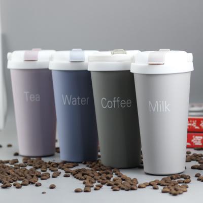 China 304 Stainless Steel Vacuum Insulation Cup Flip Straw Mode Double Sustainable Wallcoffee Cups for sale