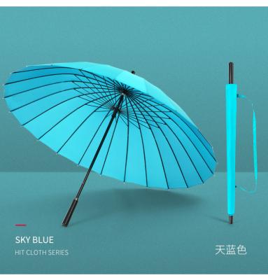 China Manual Opem Storm-Resistant Long Handle , Straight Large Commercial Umbrella for sale