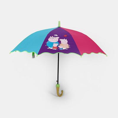 China Sunny rainy and sunny children's umbrellas and glue rainy black sun solid color rod sunshade anti-ultraviolet straight umbrella for sale