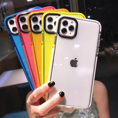 China Colorful Transparent Fluorescent Neon Shockproof Shockproof Phone Case For iPhone 13 12 11 pro X Max XS XR 7 8 plus Fundas for sale