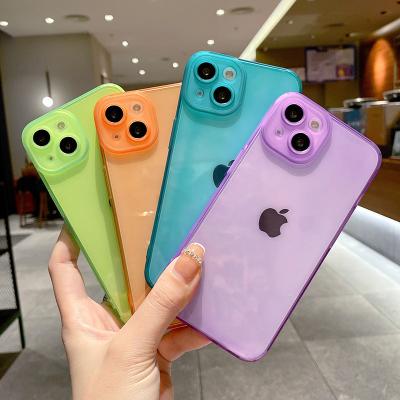 China New Arrival Candy Color Shockproof Fluorescent Neon Phone Case For iPhone 13 12 11 pro X Max XS XR 7 8 plus Se 3 for sale