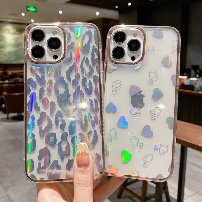 China Shockproof Luxury Gold Camera Leopard Pattern Hologram Electroplating Phone Case For iPhone 13 12 11 pro X Max XS XR 7 8 plus for sale