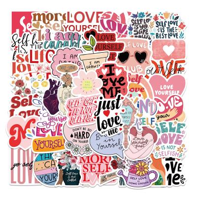 China Hot Selling 50Pcs Amazon Sticker Decorative Waterproof Vinyl Decal Narcissism Aesthetic Stickers For Planner Laptop Skateboard Water Bottle for sale