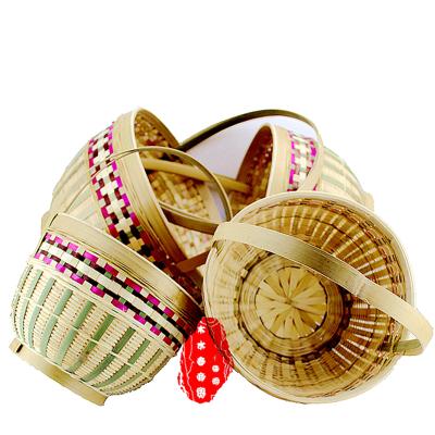 China New Style Sustainable Crafts Storage Basket Bamboo Woven Large Woven Basket With Handle for sale