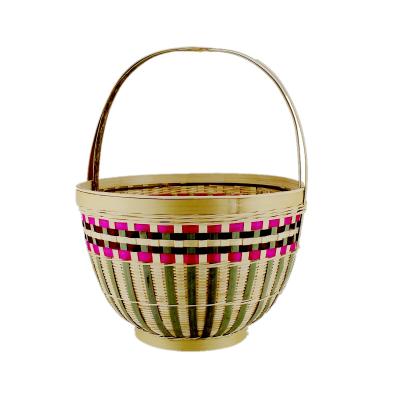 China New Retro Viable Wicker Portable Picking Basket Picnic Rattan Basket Shopping Basket for sale