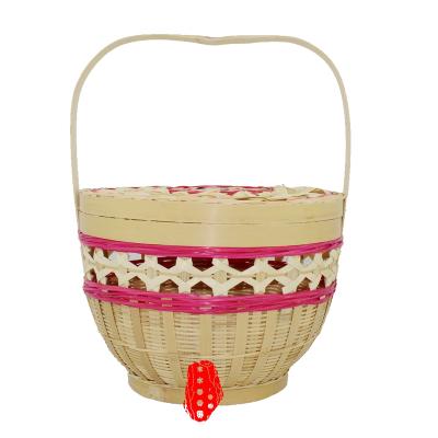 China Sustainable Handmade Bamboo Basket Hot Products Bamboo Craft Basket Storage for sale