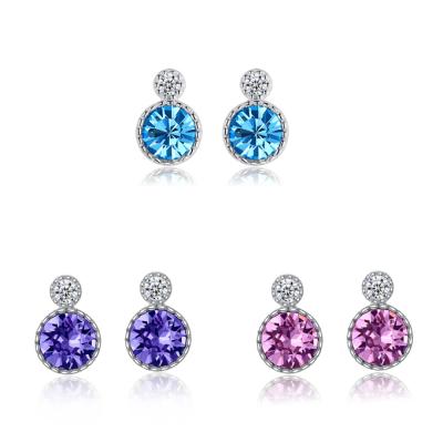 China 1.Fashionable 2.blink Stud Earring BYH Fashion Austria CZ Diamond S925 Sterling Silver Woven Stud Earring for sale