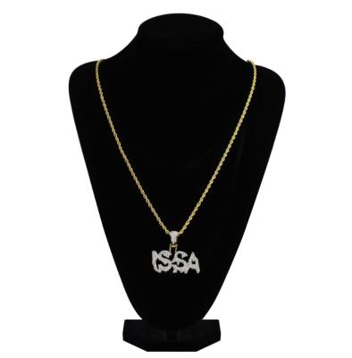 China Other Hot Selling Hip Hop Bling Bling Setting CZ Brass Pendant Necklace Customize Necklaces for sale