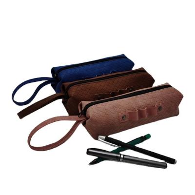 China Schools & Offices New Product Listing Large Capacity PU Material Pencil Bags Wrist Pencil Case for sale