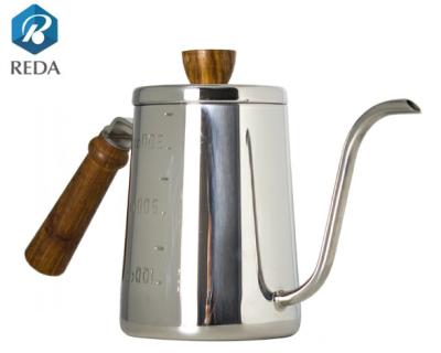 China Sustainable Stainless Steel Coffee Kettle With Wooden Handle 350ml Pour Over Coffee Kettle for sale