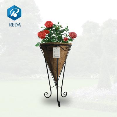 China New REDA Modern Outdoor Garden Flower Planters Metal Flower Stand With Cocos Coating For Decoration for sale