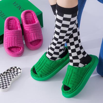 China New design Soft and Comfortable plush Open Toe Home indoor Shoes For Ladies Winter Slides Slippers Women wholesale for sale