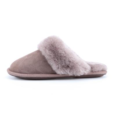 China Women Home Flat Warm wool Shoes ladies Soft house Indoor Female Genuine leather Winter Slippers for sale