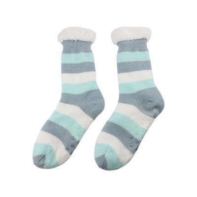 China Breathable Fresh Strip Warm Socks Faux Fur Winter Women  Anti Slip for sale