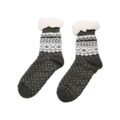 China Snowflake Knit Women Thick Sherpa Fleece Lined Thermal Fuzzy  Home Socks for sale