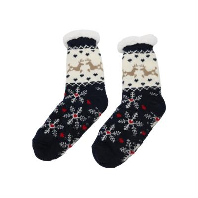 China Winter Fleece Lining Ladies Slipper Socks  Indoor  Fuzzy  Knitted for sale