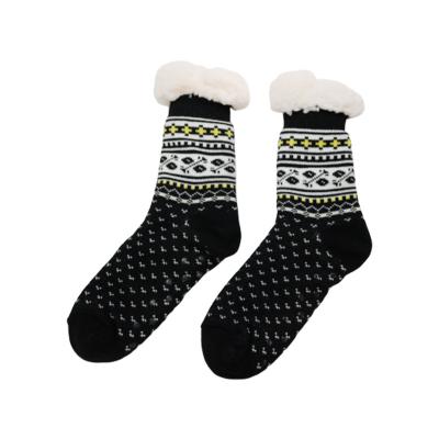 China Knit Winter Ladies Slipper Socks Non Slip Socks With Grippers for sale